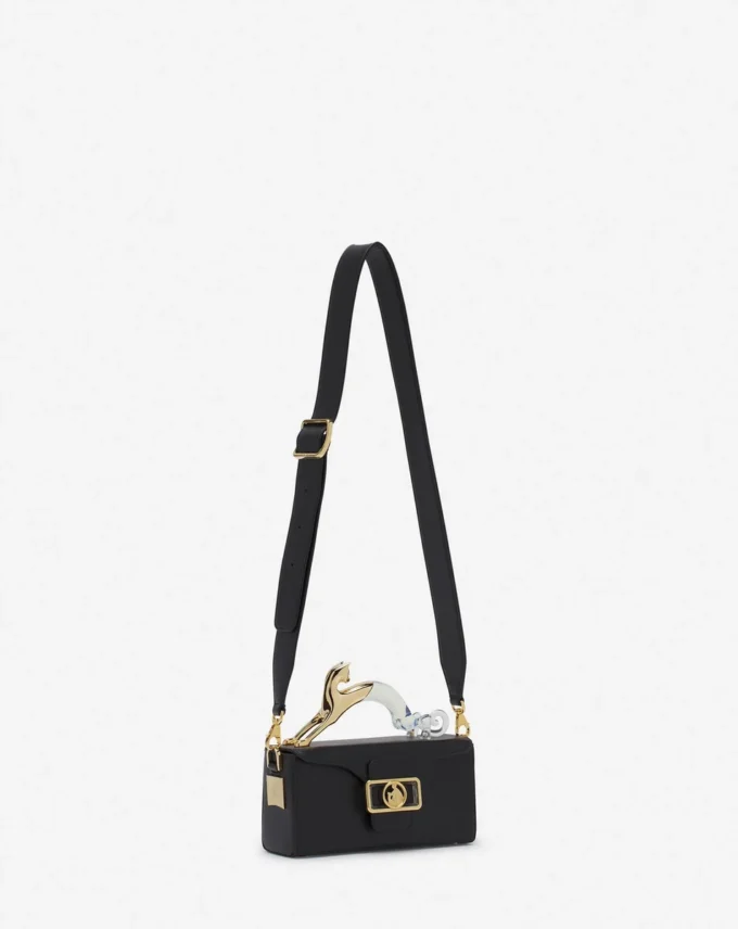 Bolso de piel Pencil Cat Nano con un gato bimaterial Bolso de piel Pencil Cat Nano con un gato bimaterial