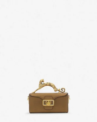Bolso Nano Pencil Cat en piel granulada metalizada