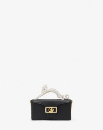 Bolso Nano Pencil Cat en piel y strass