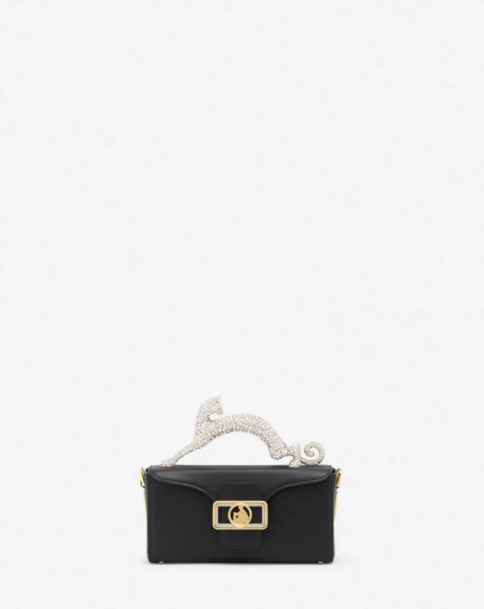 Bolso Nano Pencil Cat en piel y strass Bolso Nano Pencil Cat en piel y strass