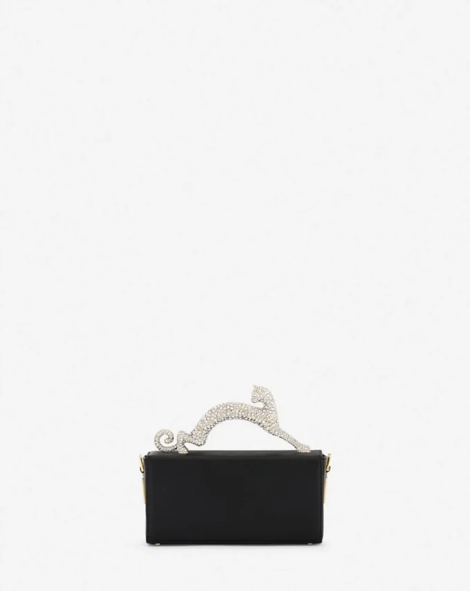 Bolso Nano Pencil Cat en piel y strass Bolso Nano Pencil Cat en piel y strass
