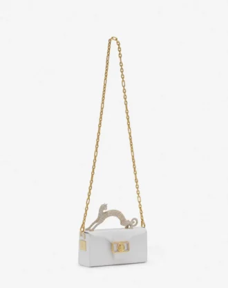 Bolso Pencil Cat de cuero y pedrería