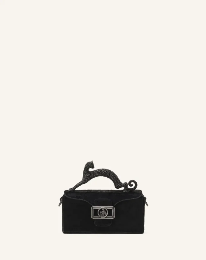 Bolso Pencil Cat Nano de piel con efecto pony y pedrería Bolso Pencil Cat Nano de piel con efecto pony y pedrería