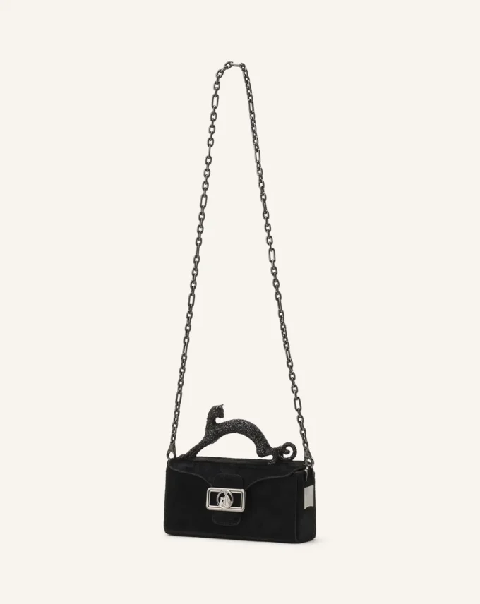Bolso Pencil Cat Nano de piel con efecto pony y pedrería Bolso Pencil Cat Nano de piel con efecto pony y pedrería