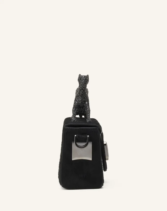 Bolso Pencil Cat Nano de piel con efecto pony y pedrería Bolso Pencil Cat Nano de piel con efecto pony y pedrería