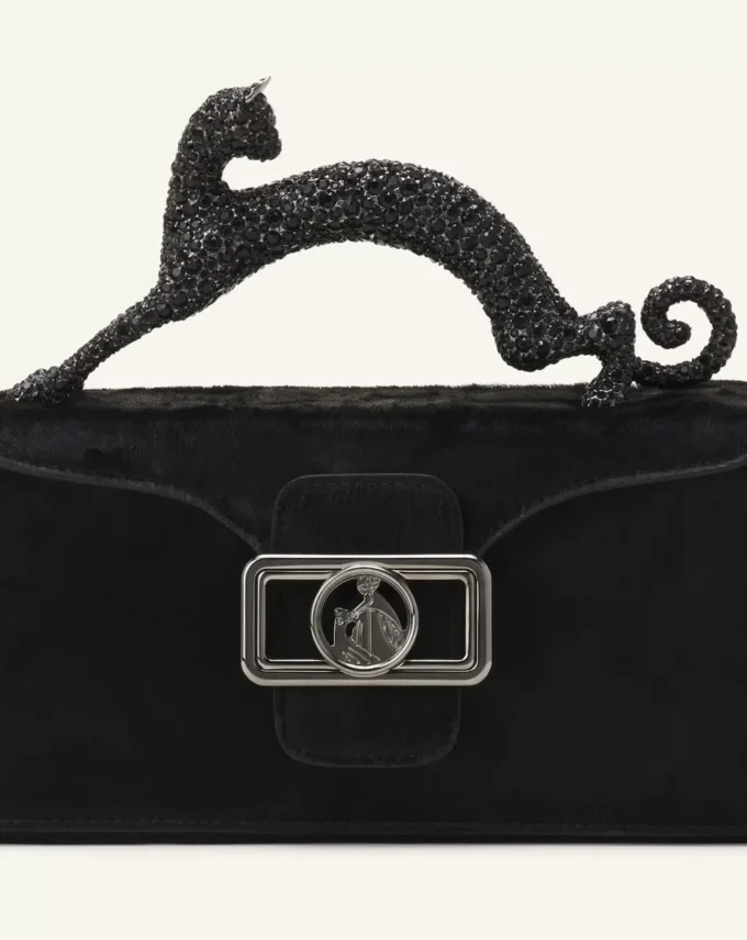 Bolso Pencil Cat Nano de piel con efecto pony y pedrería Bolso Pencil Cat Nano de piel con efecto pony y pedrería