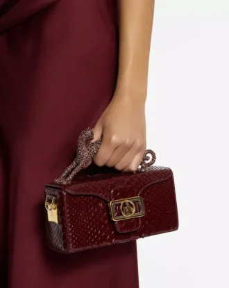 Bolso Pencil Cat Python y Rhinestone