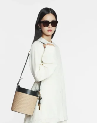 Bolso tipo cubo Séquence Raffia