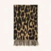 Bufanda de lana con estampado de leopardo Bufanda de lana con estampado de leopardo