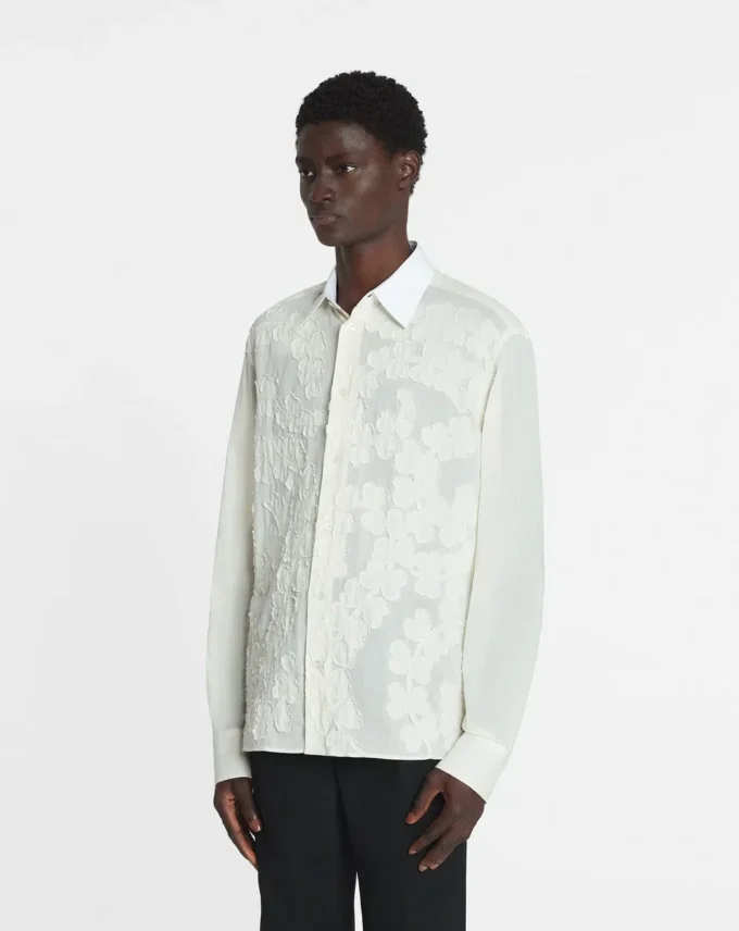 Camisa de voile de algodón con aberturas
