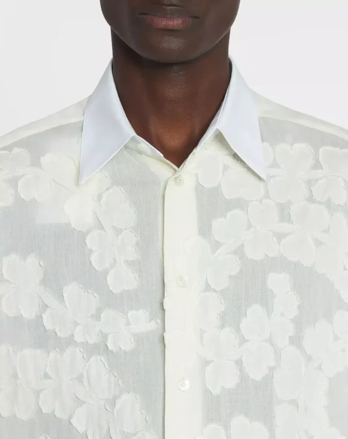 Camisa de voile de algodón con aberturas