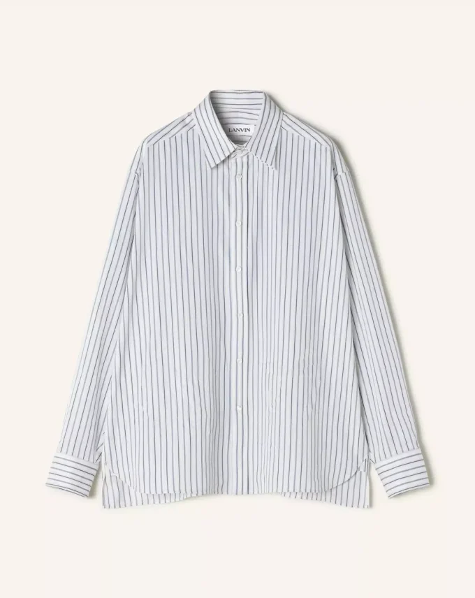 Camisa oversize de popelín de algodón a rayas