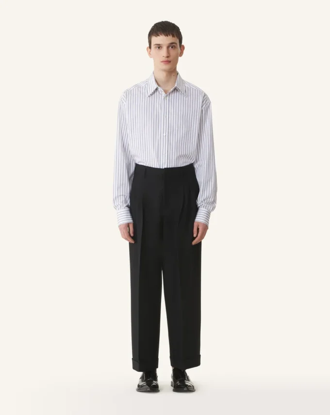 Camisa oversize de popelín de algodón a rayas