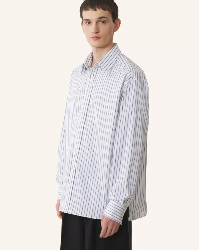 Camisa oversize de popelín de algodón a rayas