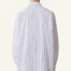 Camisa oversize de popelín de algodón a rayas