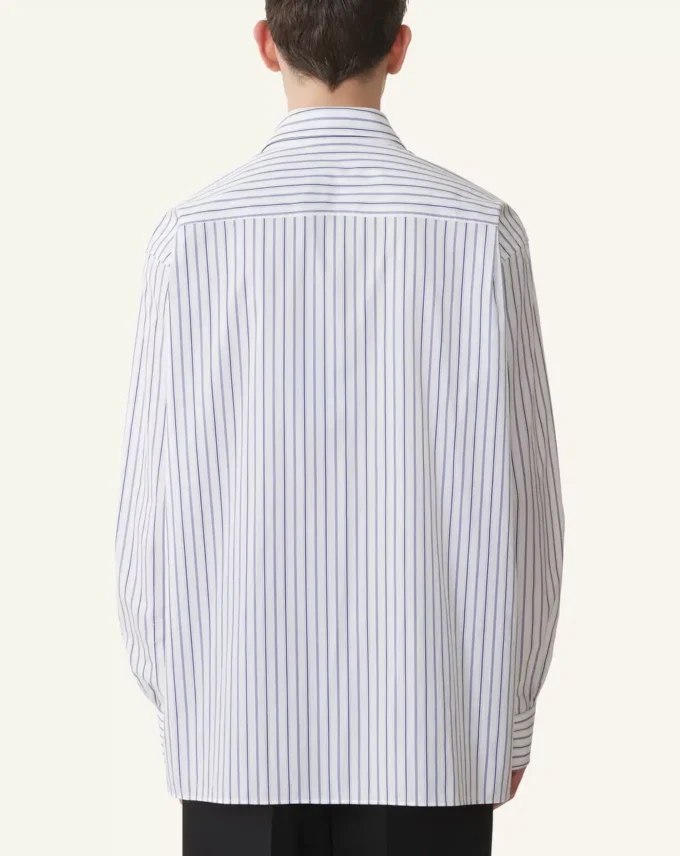 Camisa oversize de popelín de algodón a rayas