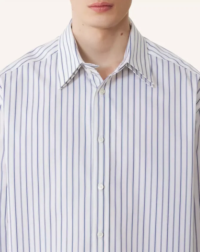 Camisa oversize de popelín de algodón a rayas