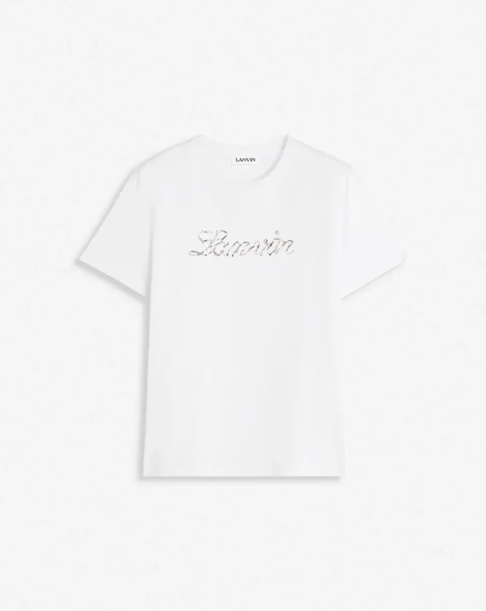 Camiseta con bordado de cuentas Lanvin