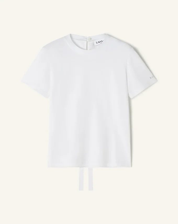 Camiseta de algodón con detalle de cinta Camiseta de algodón con detalle de cinta