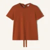 Camiseta de algodón con detalle de cinta Camiseta de algodón con detalle de cinta