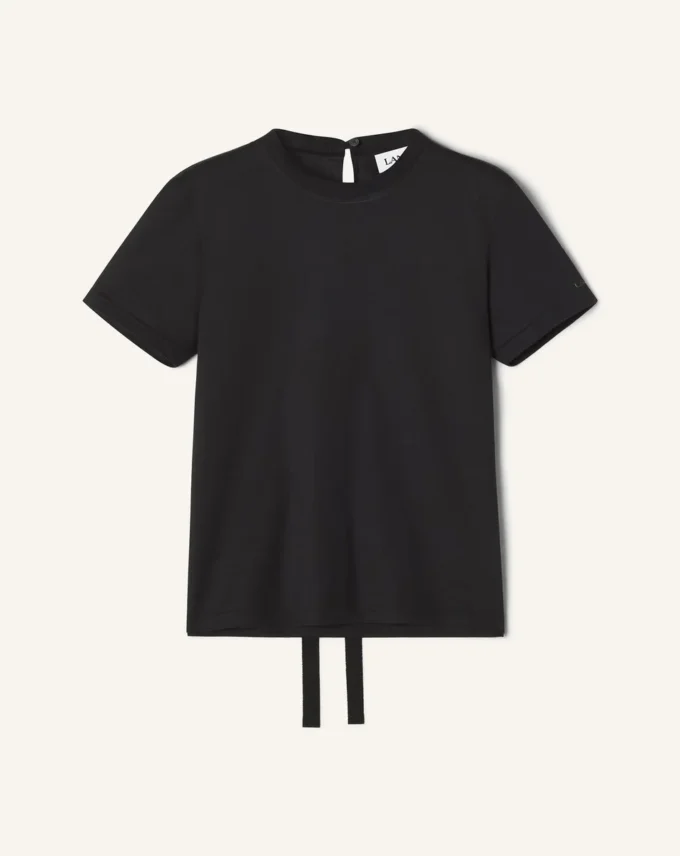Camiseta de algodón con detalle de cinta Camiseta de algodón con detalle de cinta