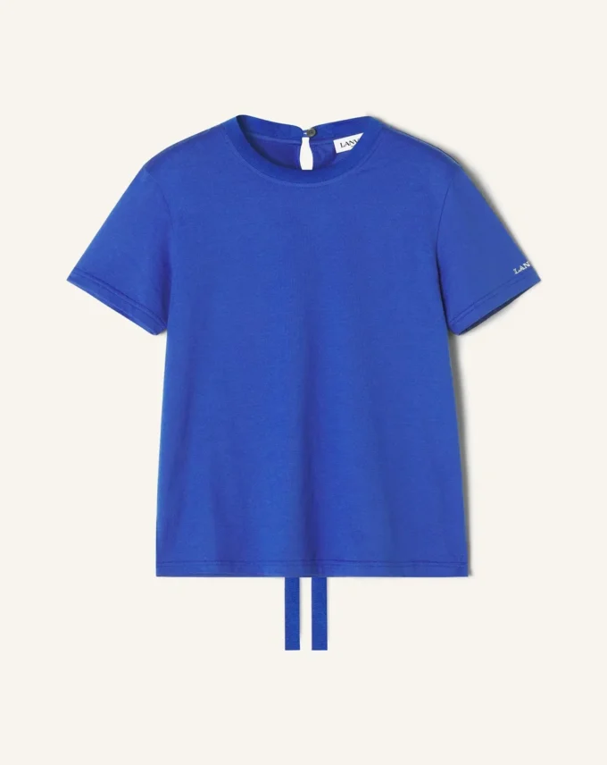 Camiseta de algodón con detalle de cinta Camiseta de algodón con detalle de cinta
