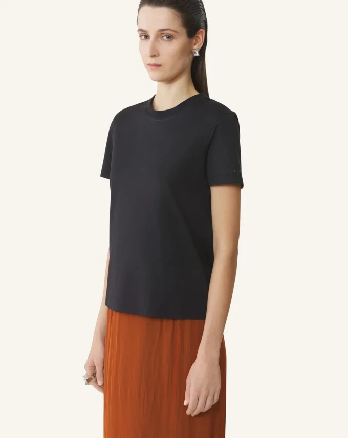Camiseta de algodón con detalle de cinta Camiseta de algodón con detalle de cinta