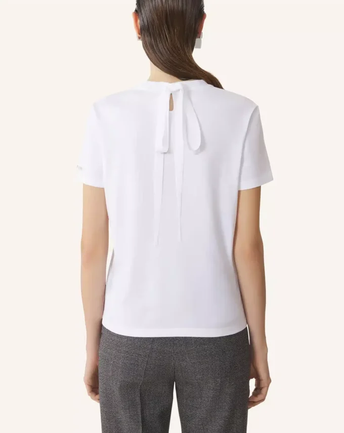 Camiseta de algodón con detalle de cinta Camiseta de algodón con detalle de cinta