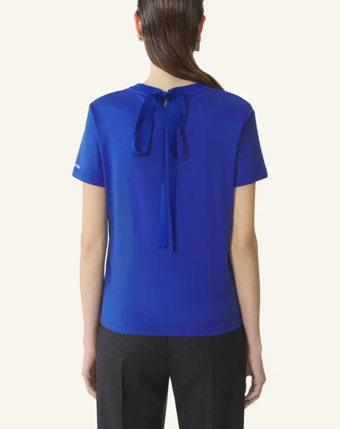 Camiseta de algodón con detalle de cinta Camiseta de algodón con detalle de cinta