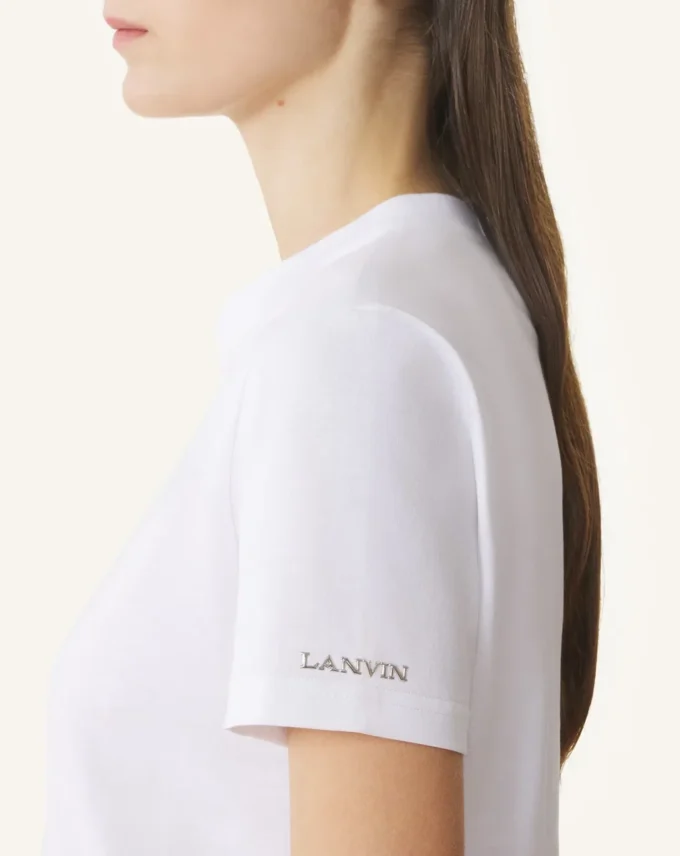 Camiseta de algodón con detalle de cinta Camiseta de algodón con detalle de cinta