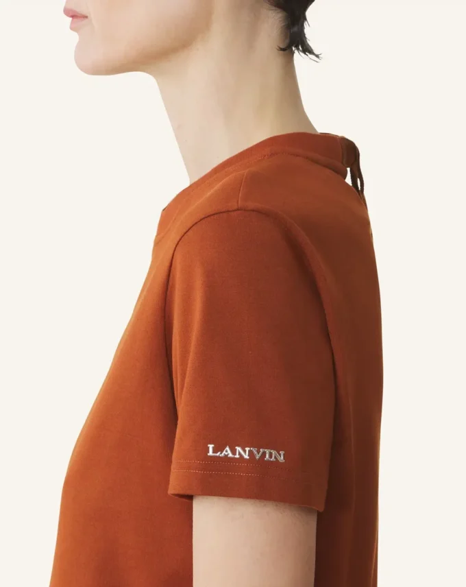 Camiseta de algodón con detalle de cinta Camiseta de algodón con detalle de cinta