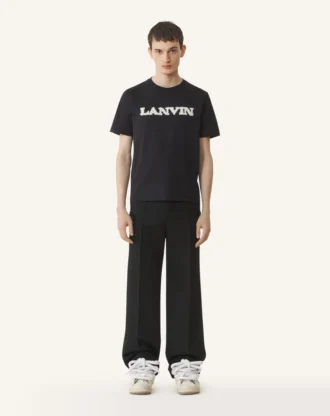 Camiseta de algodón y piel de oveja Lanvin