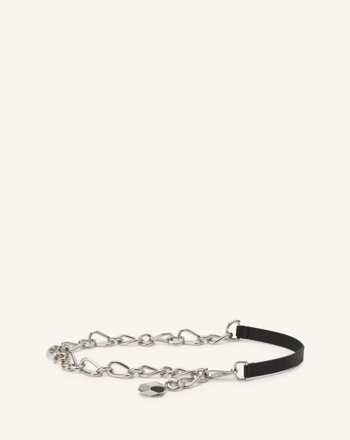 Catch by Lanvin Cinturón de cuero y cadena metálica Catch by Lanvin Cinturón de cuero y cadena metálica
