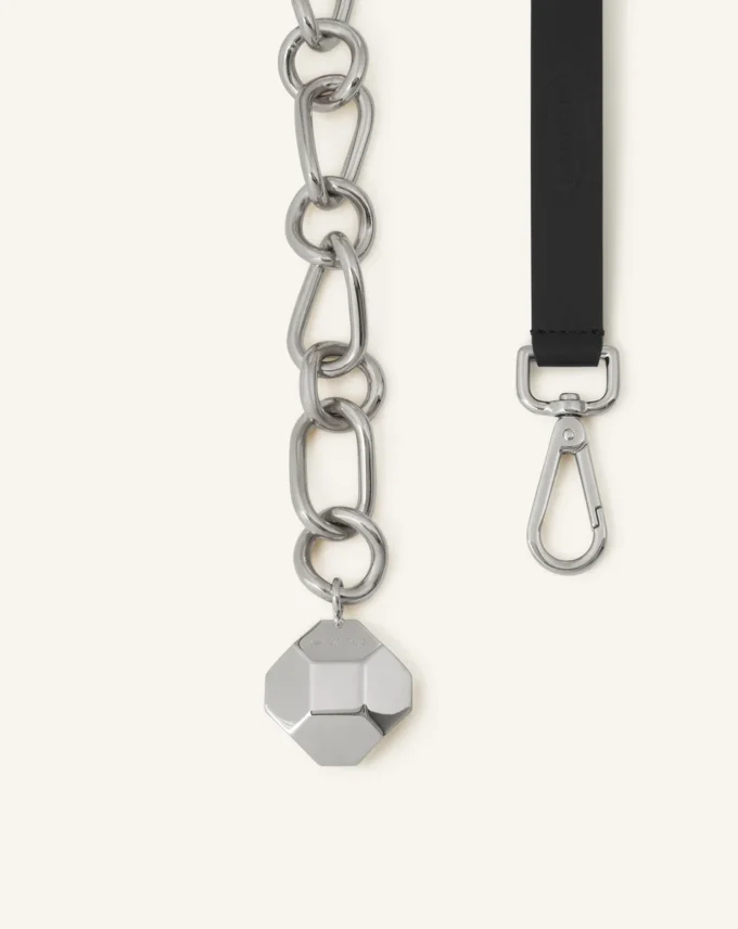 Catch by Lanvin Cinturón de cuero y cadena metálica Catch by Lanvin Cinturón de cuero y cadena metálica
