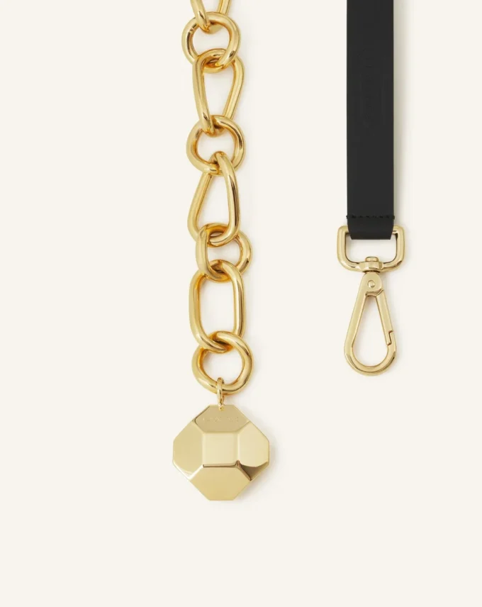 Catch by Lanvin Cinturón de cuero y cadena metálica Catch by Lanvin Cinturón de cuero y cadena metálica