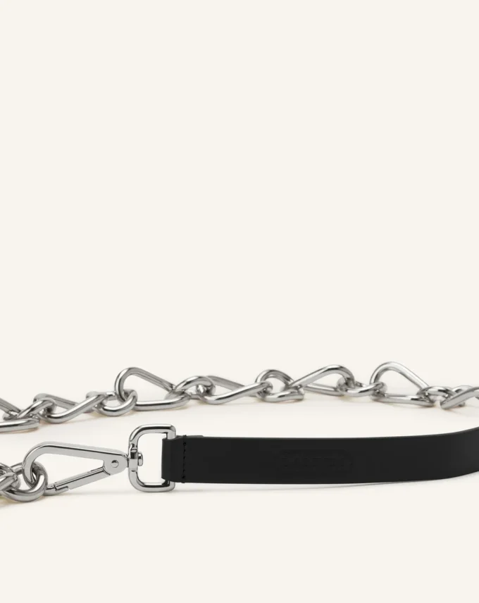 Catch by Lanvin Cinturón de cuero y cadena metálica Catch by Lanvin Cinturón de cuero y cadena metálica