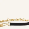 Catch by Lanvin Cinturón de cuero y cadena metálica Catch by Lanvin Cinturón de cuero y cadena metálica