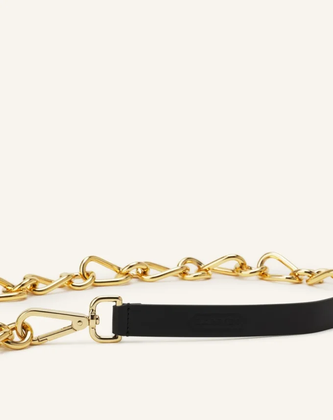 Catch by Lanvin Cinturón de cuero y cadena metálica Catch by Lanvin Cinturón de cuero y cadena metálica