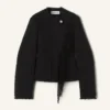 Chaqueta asimétrica de lana bouclé