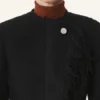Chaqueta asimétrica de lana bouclé