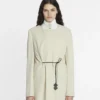 Chaqueta con cinturón de mezcla de lana