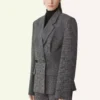 Chaqueta entallada de doble botonadura en lana Príncipe de Gales Chaqueta entallada de doble botonadura en lana Príncipe de Gales