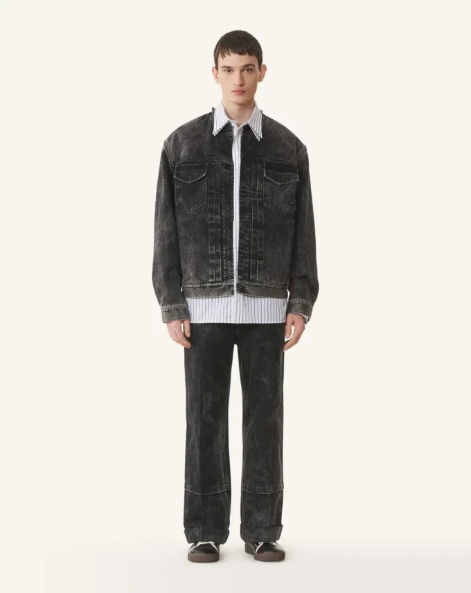 Chaqueta vaquera lavada de corte holgado Chaqueta vaquera lavada de corte holgado