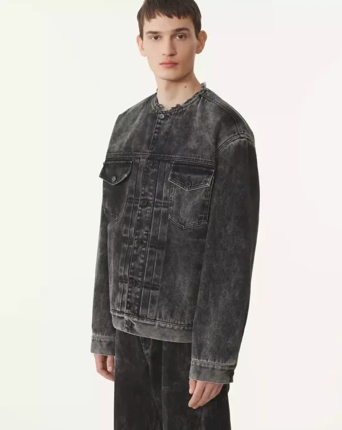 Chaqueta vaquera lavada de corte holgado Chaqueta vaquera lavada de corte holgado