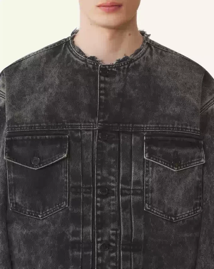 Chaqueta vaquera lavada de corte holgado Chaqueta vaquera lavada de corte holgado