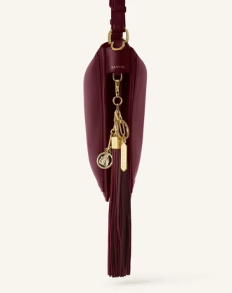 Colgante grande de pompón de cuero