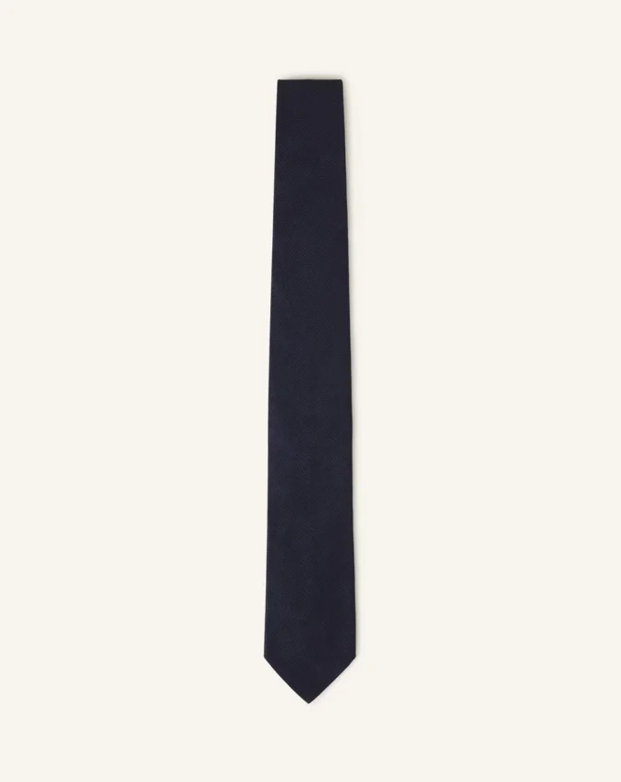 Corbata lisa de piqué de seda