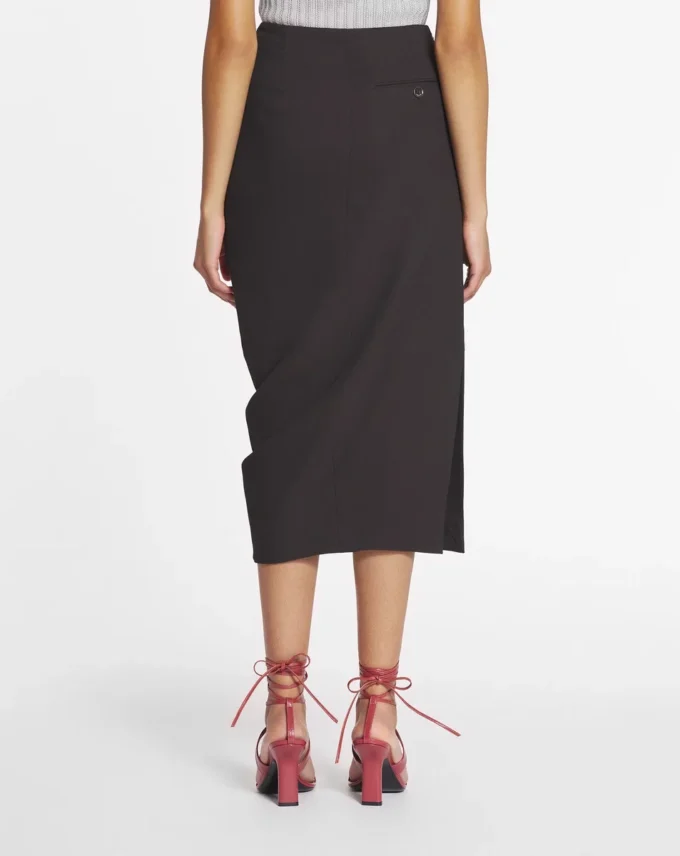 Falda midi de lana y viscosa Falda midi de lana y viscosa