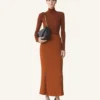 Falda midi en charmeuse Falda midi en charmeuse