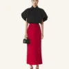 Falda midi en charmeuse Falda midi en charmeuse